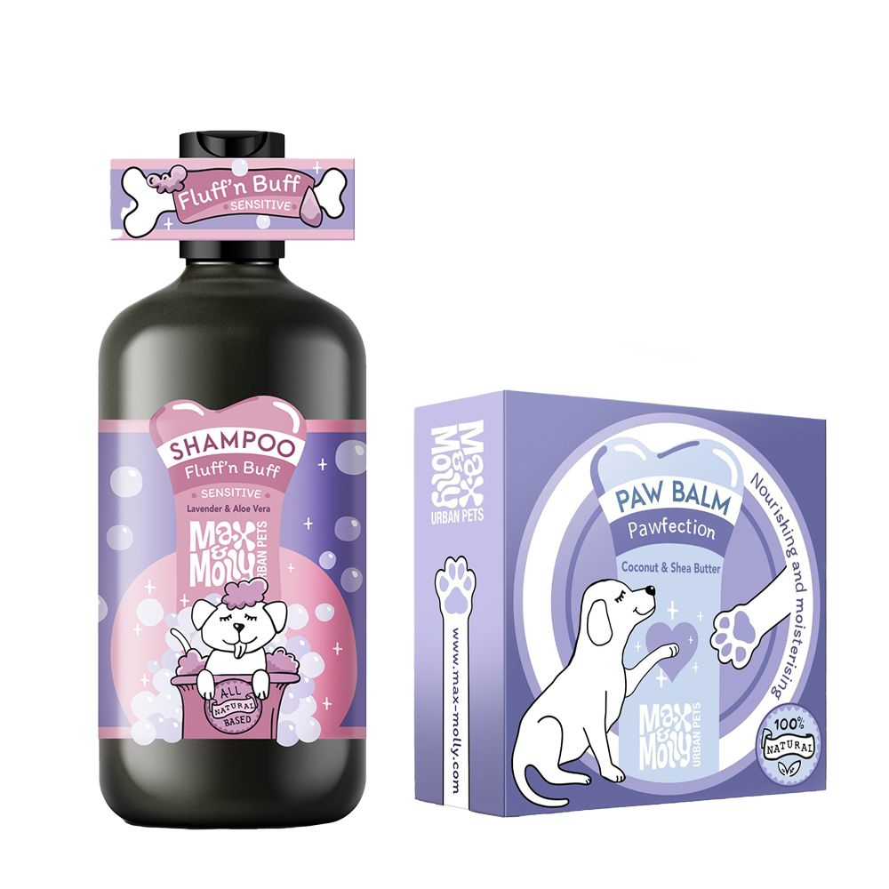 Max & Molly, szampon dla psów Fluff'n Buff - Zestaw: szampon Fluff'n Buff 250 ml + balsam do łap "Pawfection" 50 g