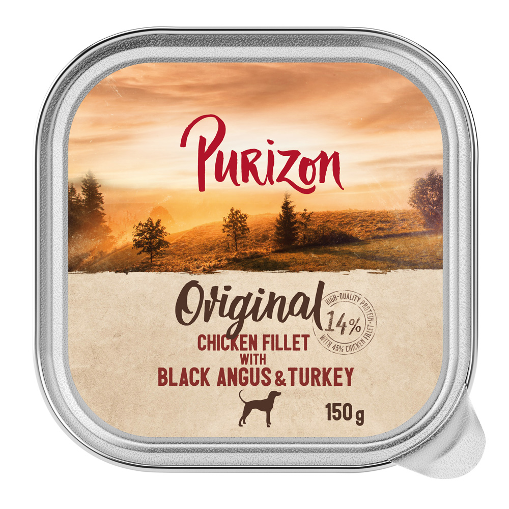 Korzystny pakiet Purizon Original, 24 x 150 g - Filet z kurczaka z wołowiną Black Angus i indykiem