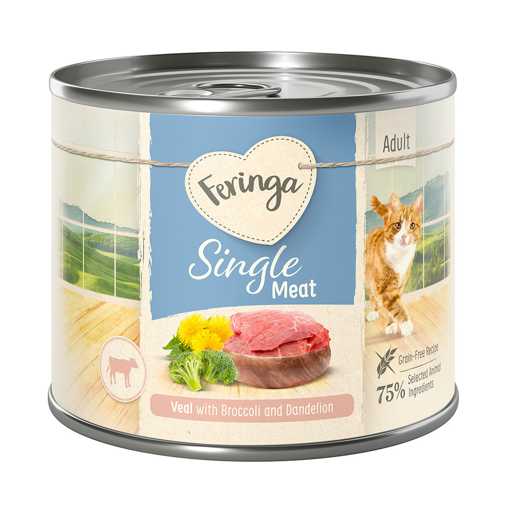 Korzystny pakiet Feringa Single Meat Menu, 12 x 200 g - Cielęcina z brokułem i mniszkiem lekarskim