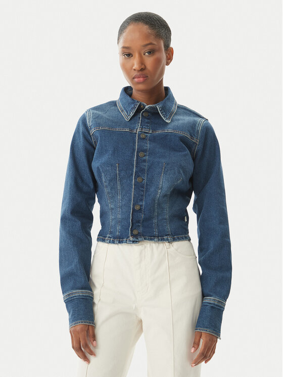 Guess Jeans Kurtka jeansowa W6RN84 D7251 Niebieski Classic Fit