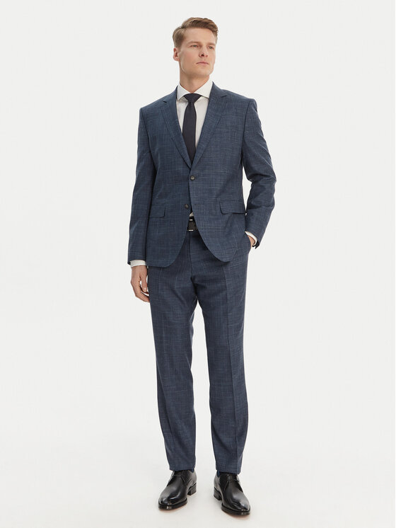 BOSS Garnitur H-Huge 50561829 Granatowy Slim Fit