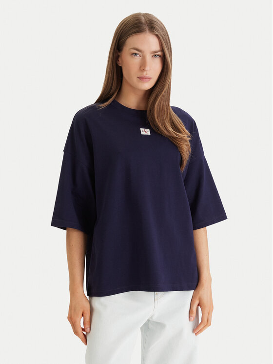 Calvin Klein Jeans T-Shirt LV047D204G Fioletowy Oversize