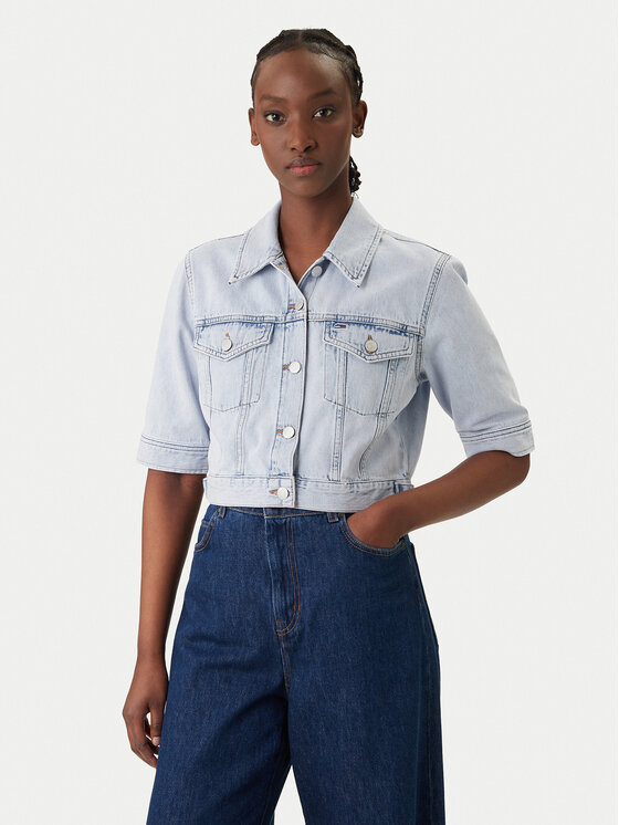 Tommy Jeans Kurtka jeansowa DW0DW22388 Błękitny Regular Fit