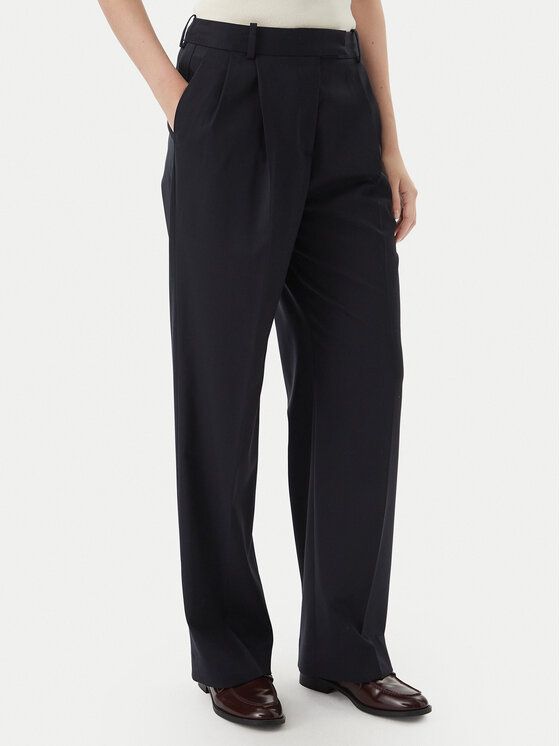 Tommy Hilfiger Spodnie materiałowe Timeless WW0WW48352 Granatowy Straight Fit