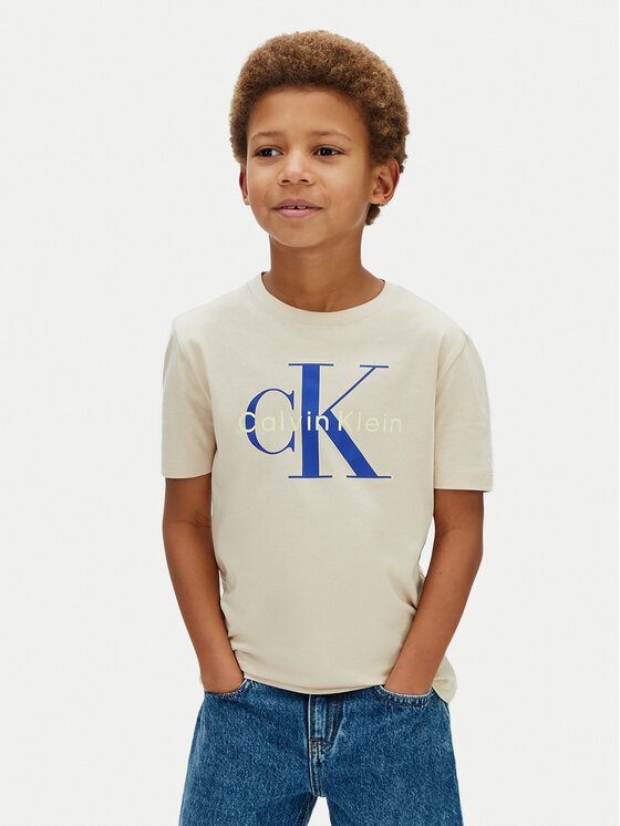 Calvin Klein Jeans T-Shirt Monologo LV1CKSJA33 Szary Regular Fit
