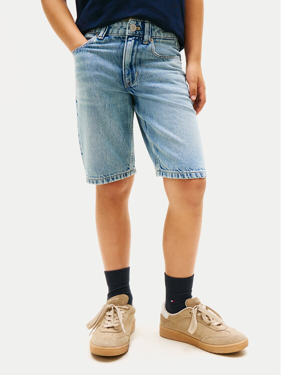 Tommy Hilfiger Szorty jeansowe KB0KB10237 Niebieski Straight Leg