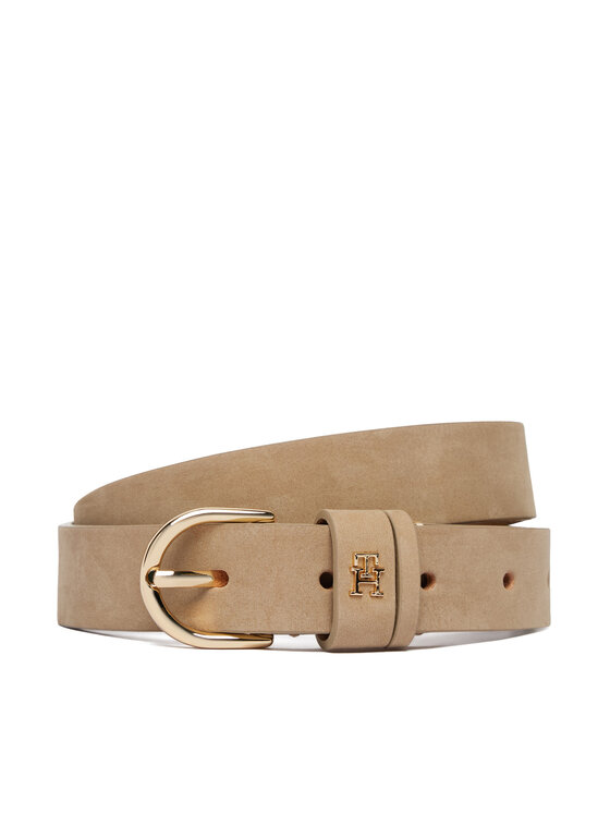Tommy Hilfiger Pasek Damski Essential Effortless 2.5 Nubuck AW0AW17762 Beżowy