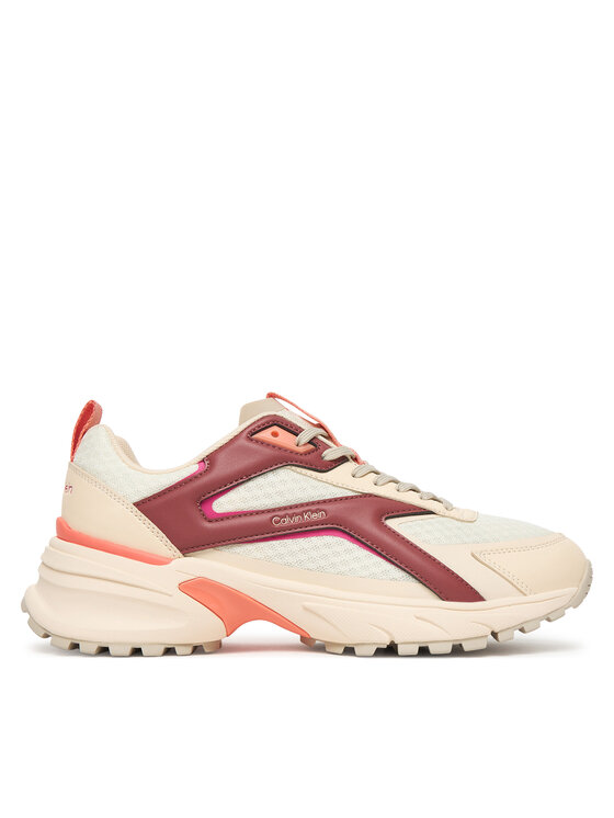 Calvin Klein Sneakersy Hike Run Ckstripe Mesh HW0HW03002 Beżowy jasny