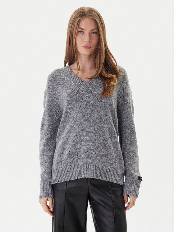 Calvin Klein Jeans Sweter Chunky LV044D328G Szary Regular Fit