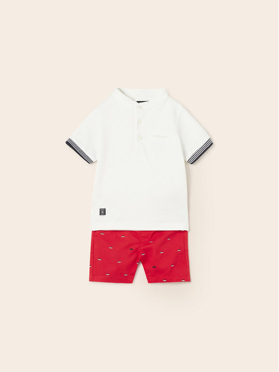 Mayoral Komplet polo i spodenki 1296 Kolorowy Regular Fit