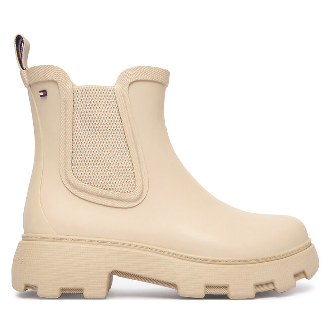 Tommy Hilfiger Kalosze Flag Cleated FW0FW09387 Beżowy