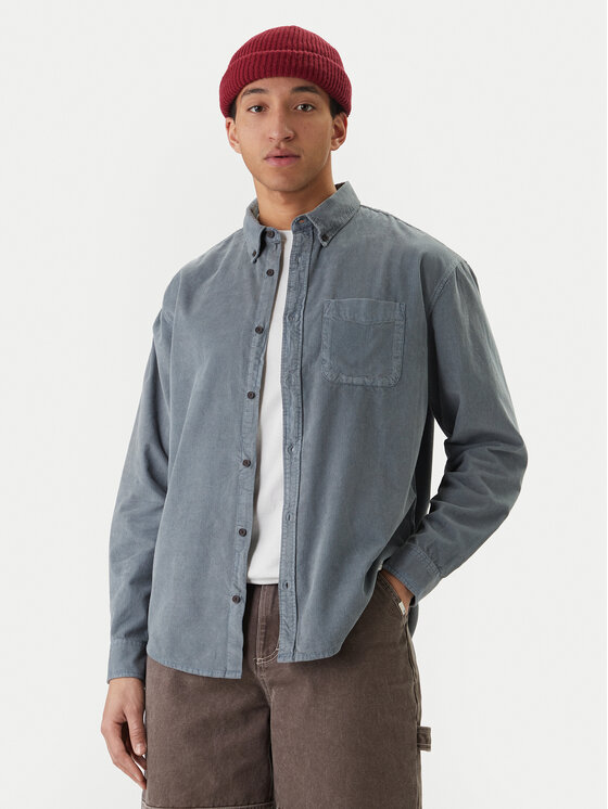 Element Koszula Button Down Regular Corduroy ELYWT00187 Niebieski Regular Fit