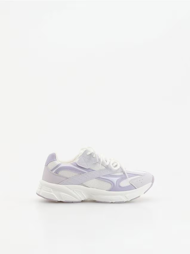 Reserved - Sneakersy na rzepy - lawendowy