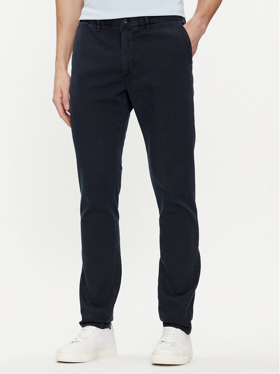Tommy Hilfiger Chinosy Bleecker MW0MW33910 Granatowy Slim Fit