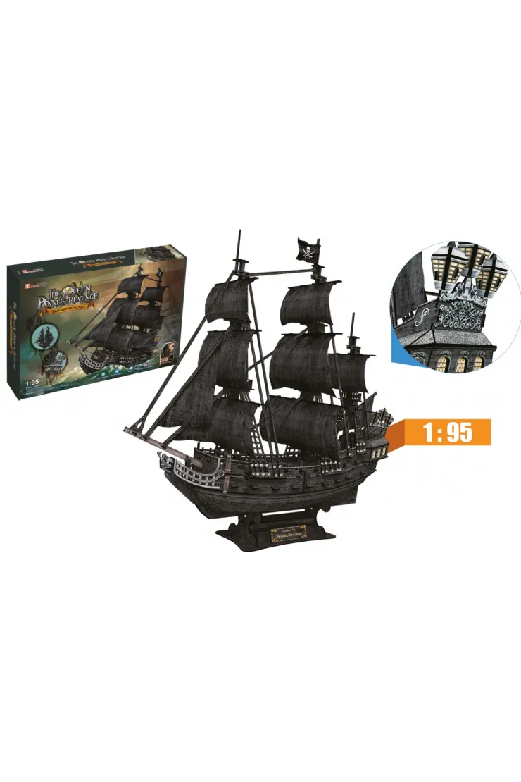 Puzzle 3D 308 el. Okręt piracki Zemsta Królowej Anny XL