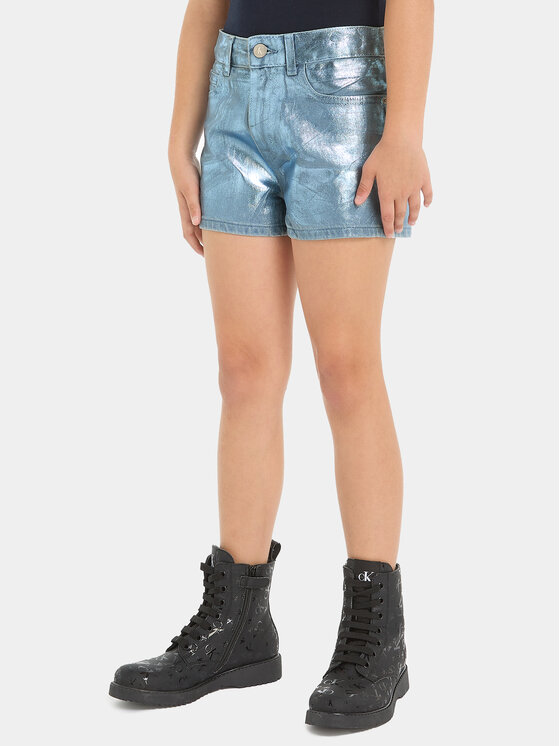 Calvin Klein Jeans Szorty materiałowe IG0IG02368 Niebieski Relaxed Fit