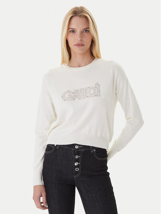 Gaudi Sweter 521BD53023 Beżowy Regular Fit