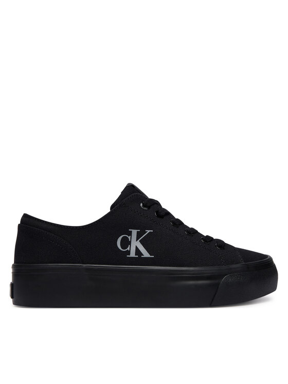 Calvin Klein Sneakersy Vulc Flatform Low Canvas Mg YW0YW01763 Czarny