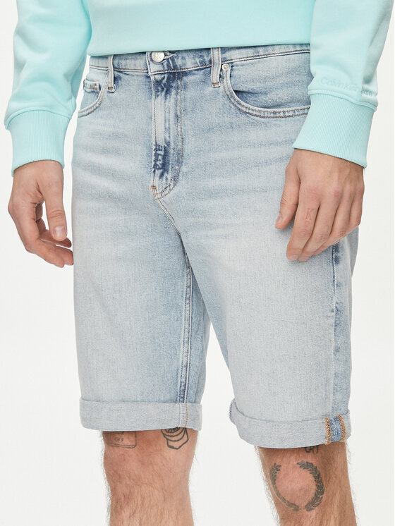 Calvin Klein Jeans Szorty jeansowe J30J324871 Niebieski Slim Fit