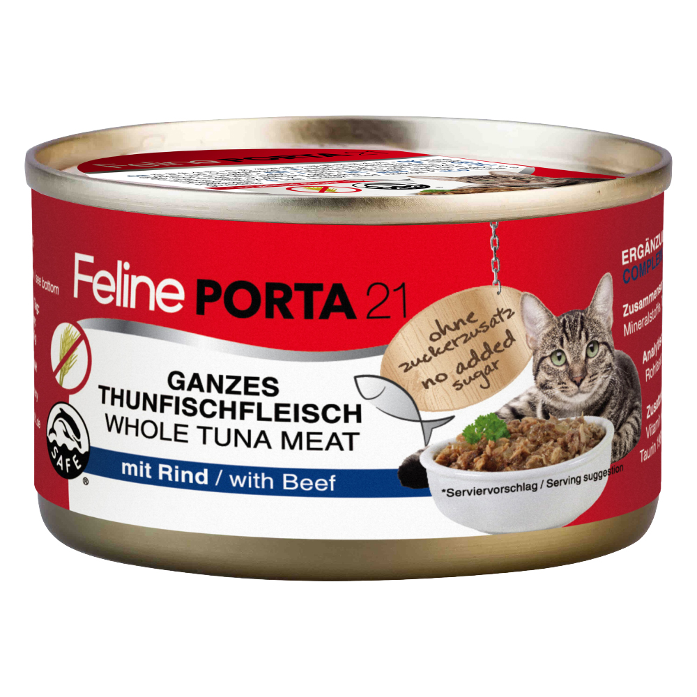 Pakiet Feline Porta 21, 12 x 90 g  - Tuńczyk z wołowiną