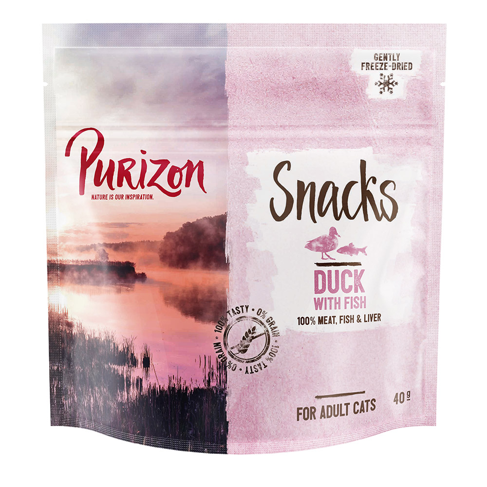 Purizon Snacks, kaczka z rybą (bez zbóż) - 3 x 40 g