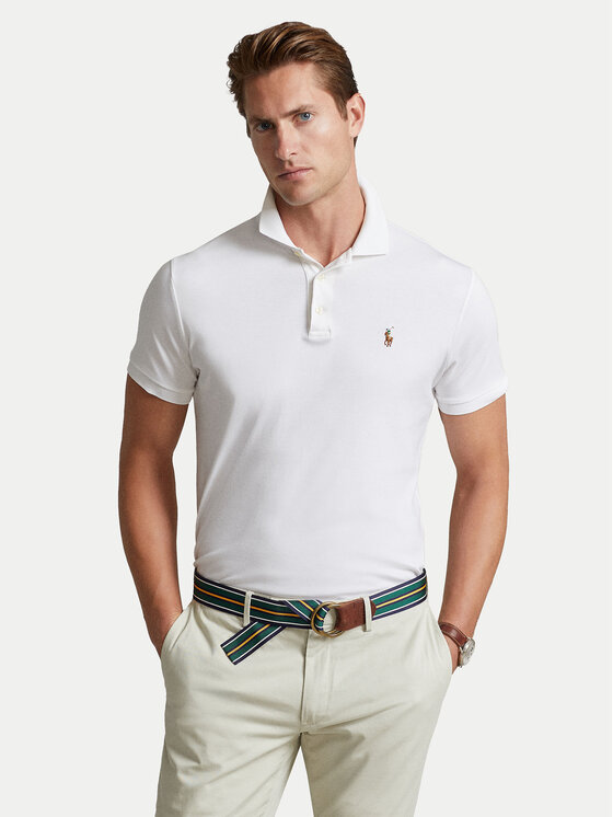 Polo Ralph Lauren Polo 710713130003 Biały Custom Slim Fit