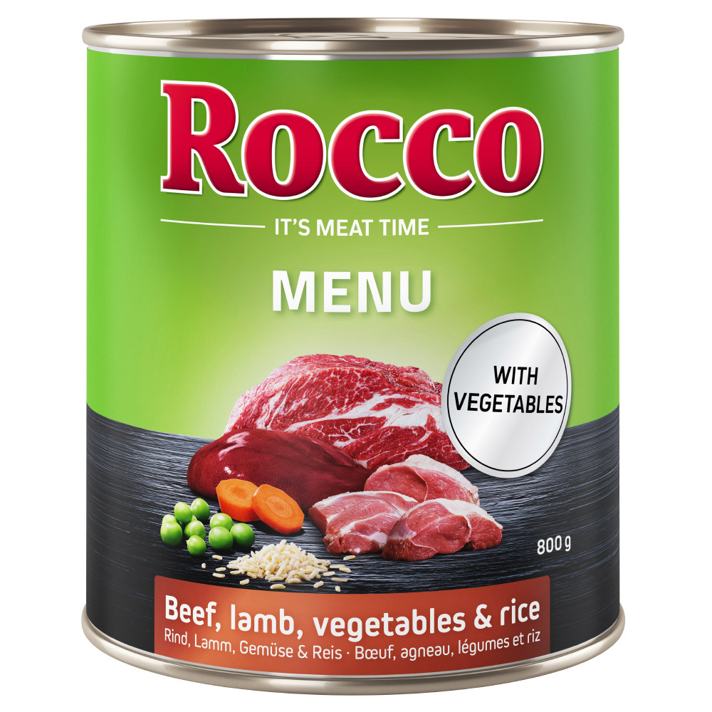 Megapakiet Rocco Menu, 24 x 800 g -  Wołowina i jagnięcina z warzywami i ryżem