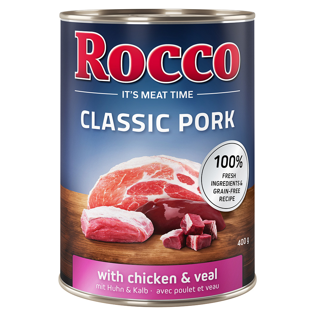 Megapakiet Rocco Classic Pork, 24 x 400 g - Kurczak i cielęcina