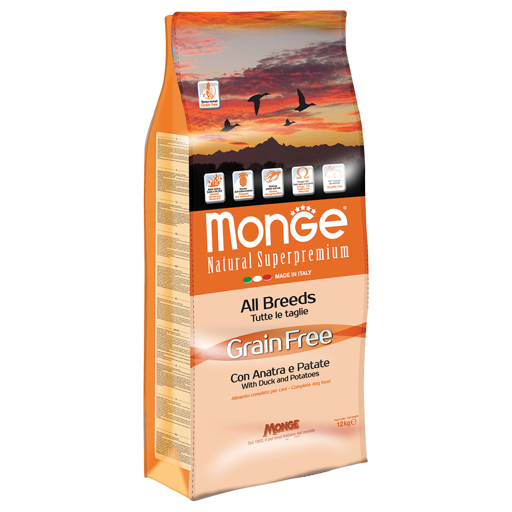 Monge Natural Superpremium Grain Free All Breed Kaczka i ziemniaki - 2 x 12 kg