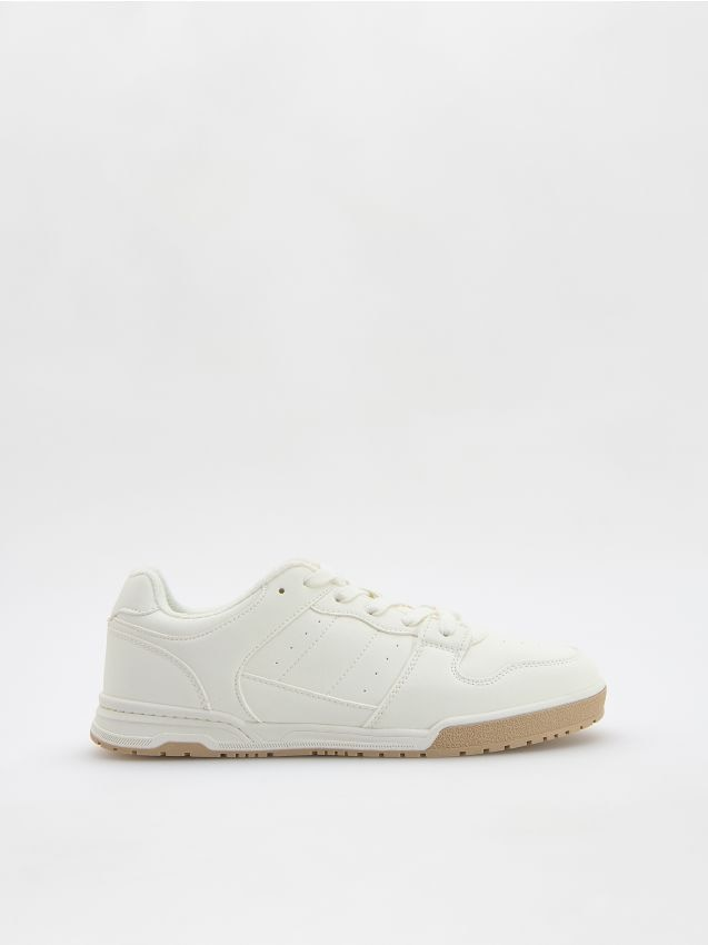 Reserved - Sneakersy z imitacji skóry - biały
