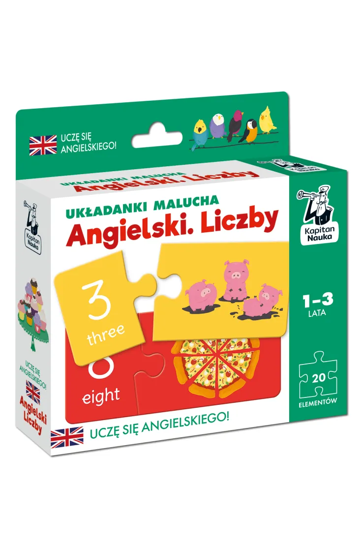 Kapitan Nauka. Układanki malucha. Angielski. Liczby 1-3 lata