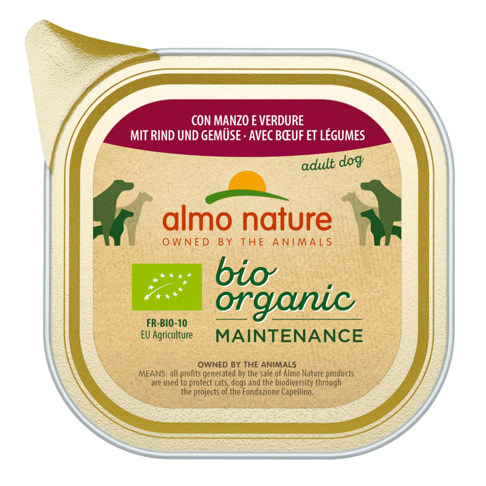 Megapakiet Almo Nature BioOrganic Maintenance, 24 x 100g - Z biowołowiną i biowarzywami