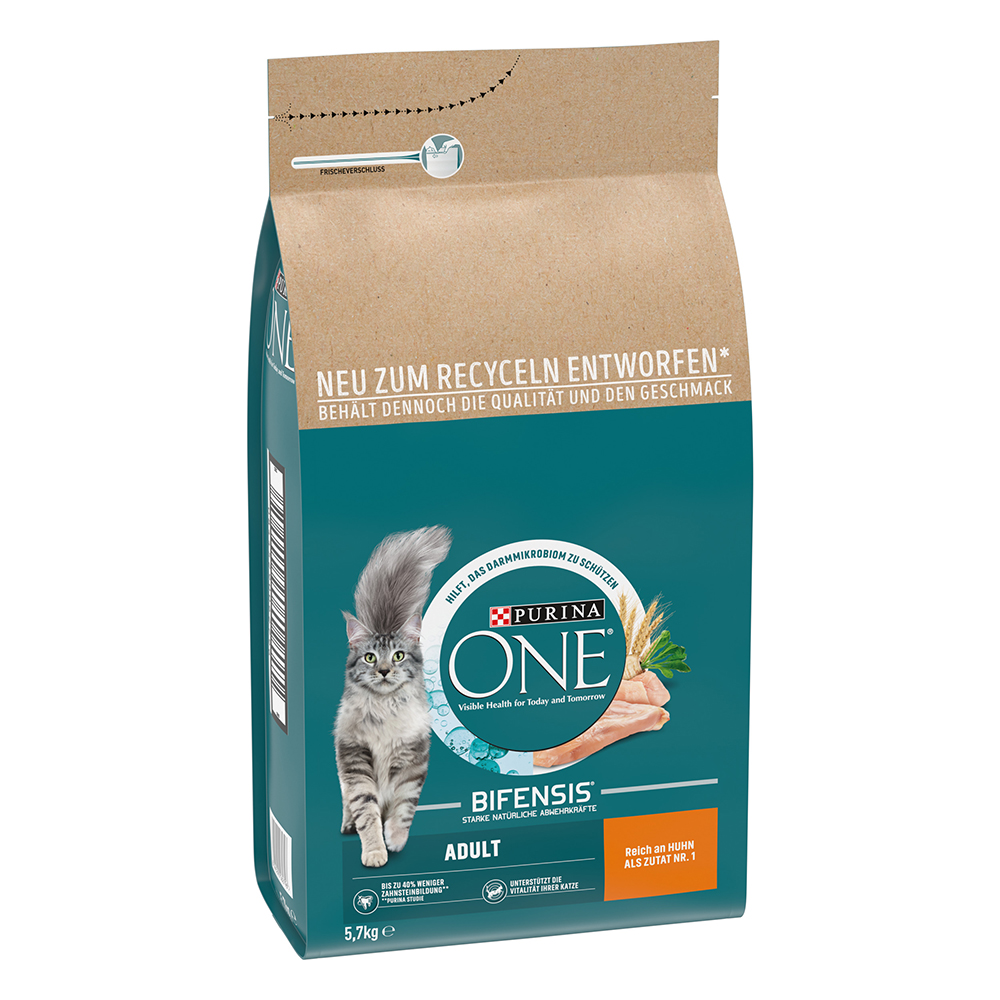 PURINA ONE Adult, kurczak ze zbożem pełnoziarnistym - 2 x 5,7 kg