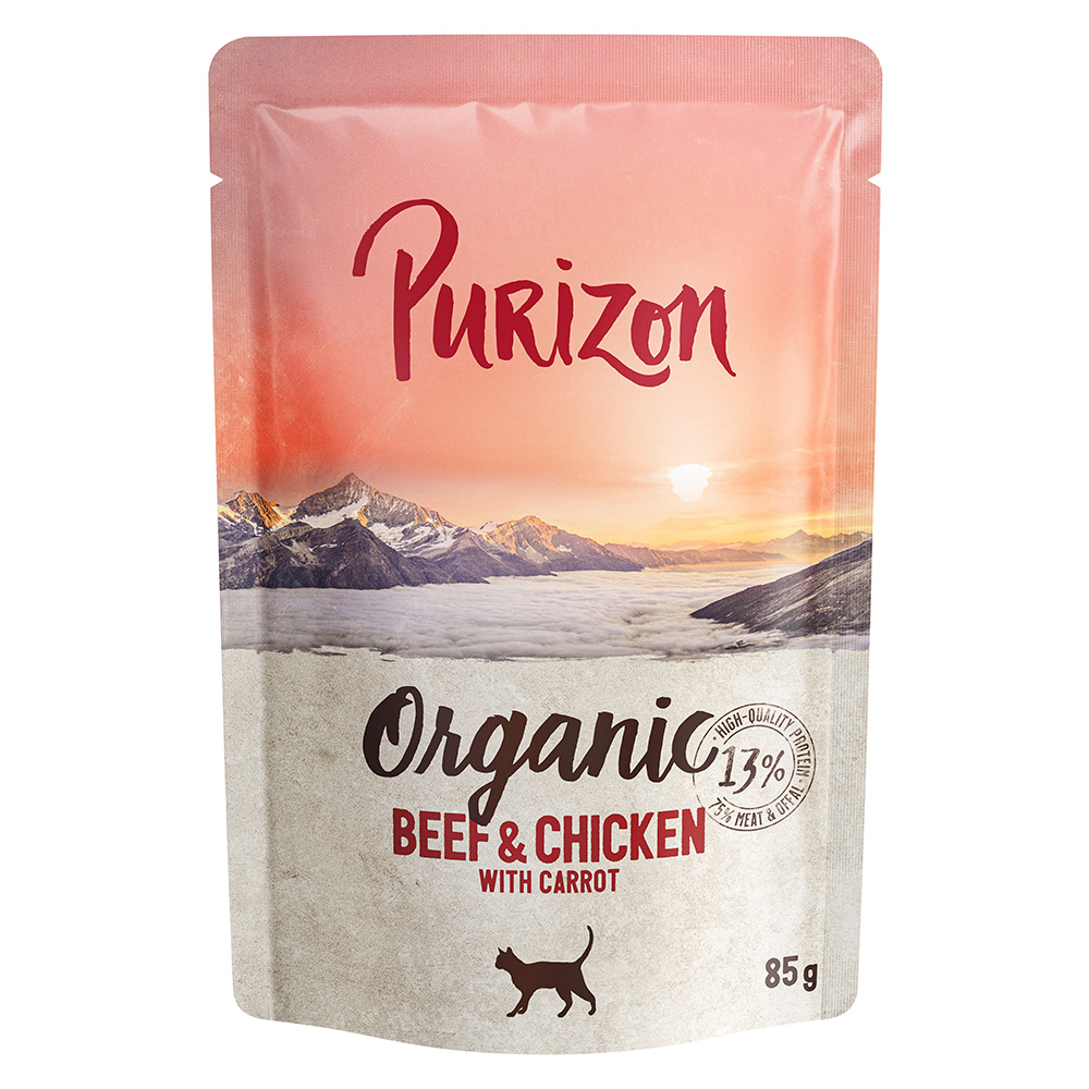Purizon Organic, 6 x 85 g - Biowołowina z biokurczakiem oraz biomarchwią