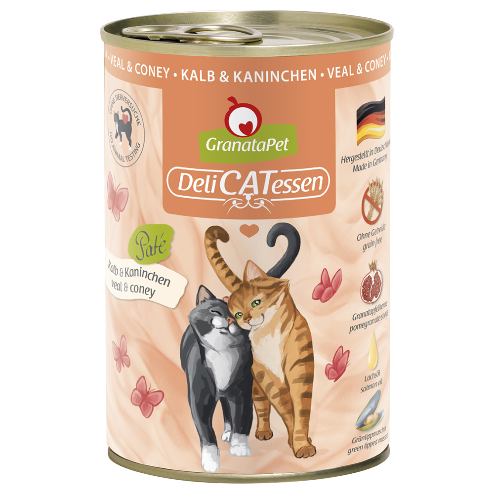GranataPet DeliCatessen, 6 x 400 g - Cielęcina z królikiem