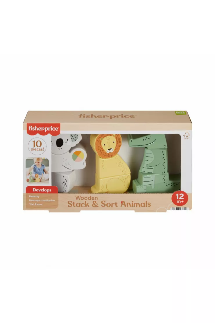 Fisher-Price. Drewniane zwierzątka Układaj i sortuj