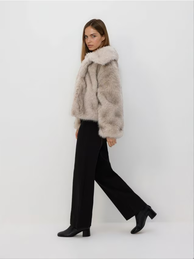 Reserved - Jeansy wide leg z wysokim stanem - czarny miniaturka