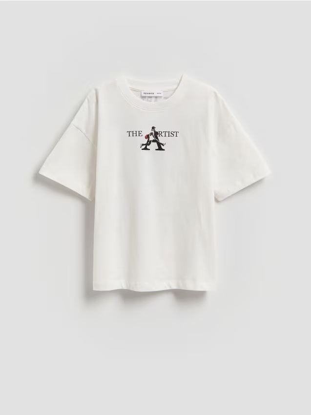 Reserved - T-shirt z nadrukiem - biały