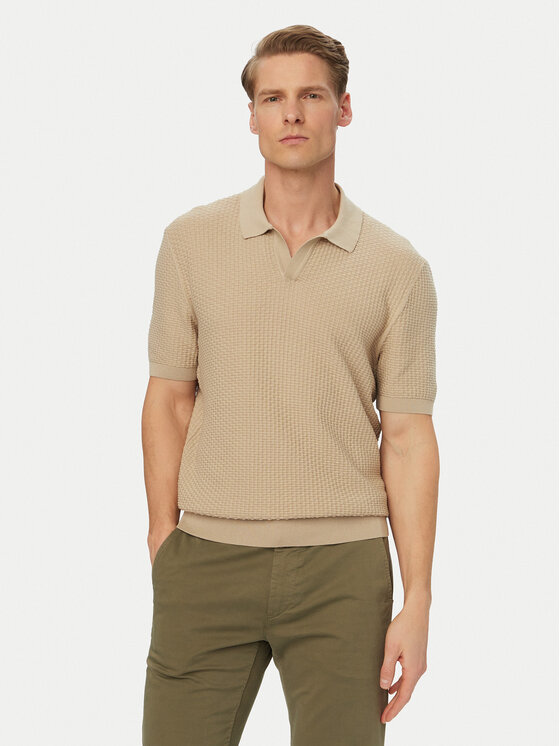 BOSS Polo H-Natalo 50561613 Beżowy Regular Fit