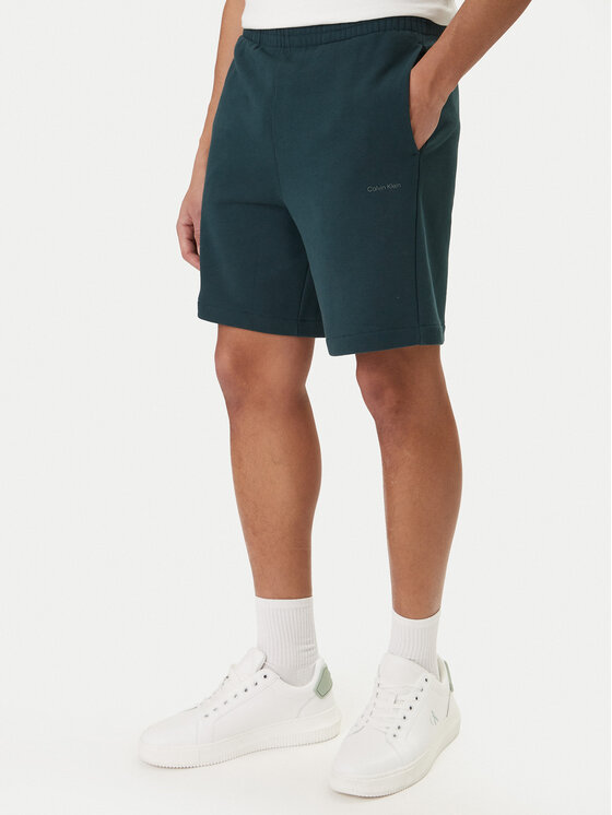 Calvin Klein Szorty sportowe Nano Logo LV04LF244G Zielony Regular Fit