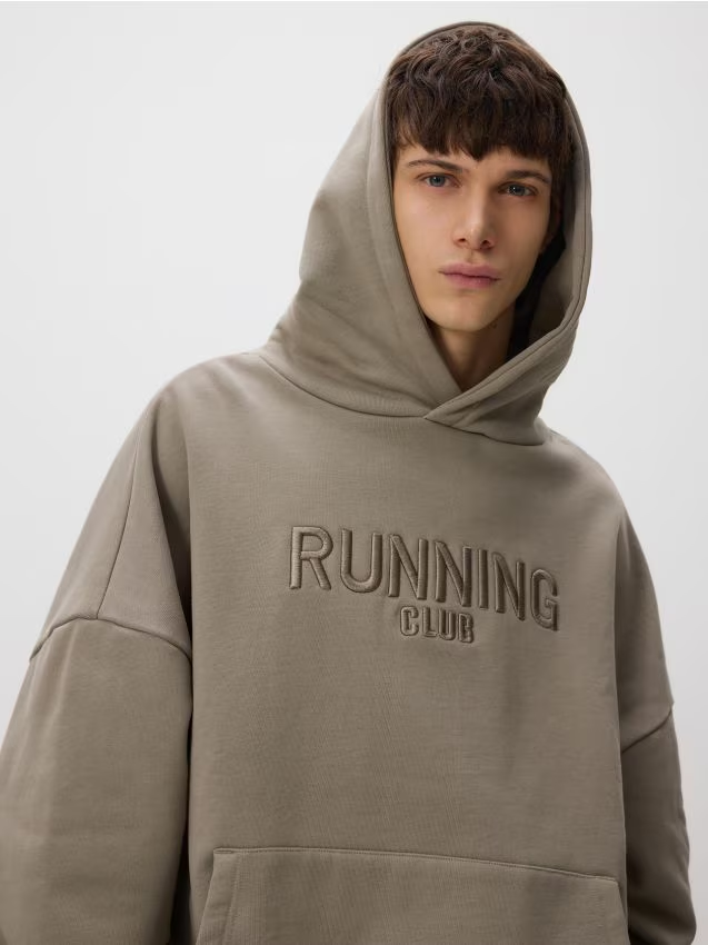 Reserved - Bluza z haftem - jasnoszary