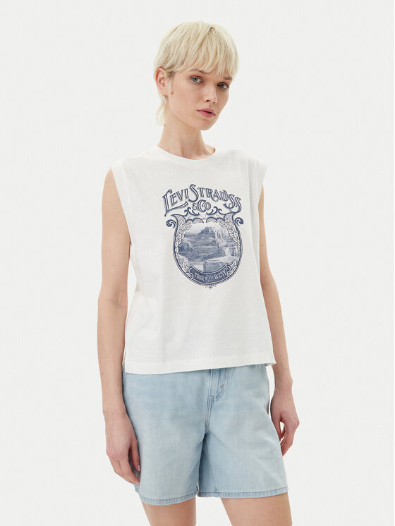 Levi's® Bluzka Graphic 001MW-0000 Biały Standard Fit