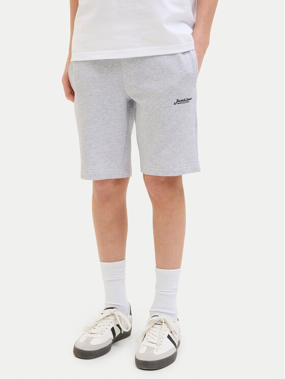 Jack & Jones Junior Szorty sportowe Gordon 12270663 Szary Slim Fit