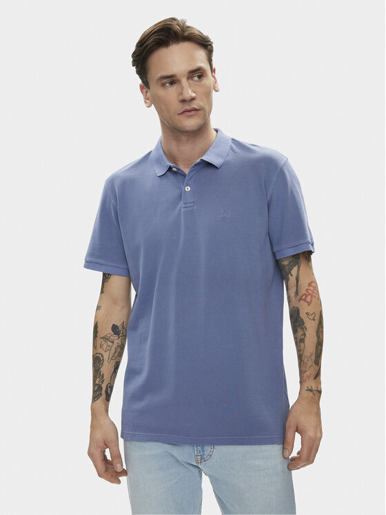 Lee Polo 112349954 Niebieski Regular Fit