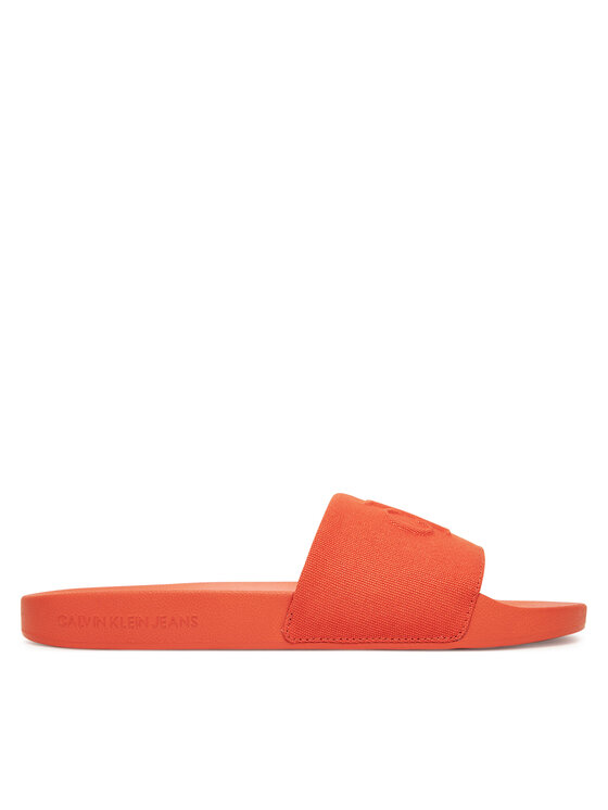Calvin Klein Jeans Klapki Slide Hf Mono Cv YM0YM01282 Pomarańczowy