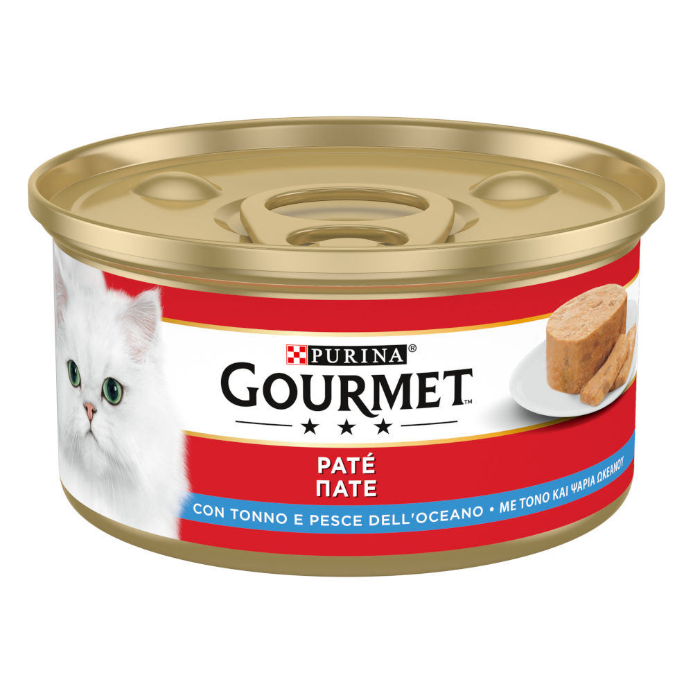 Gourmet karma mokra, różne odmiany, 24 x 195 g - Tuńczyk i ryby morskie w pasztecie