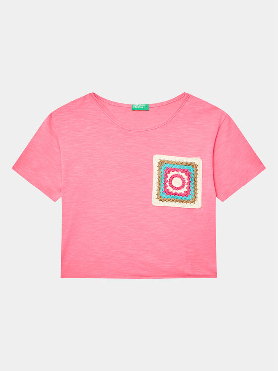 United Colors Of Benetton T-Shirt 3LHAC10BV Różowy Regular Fit