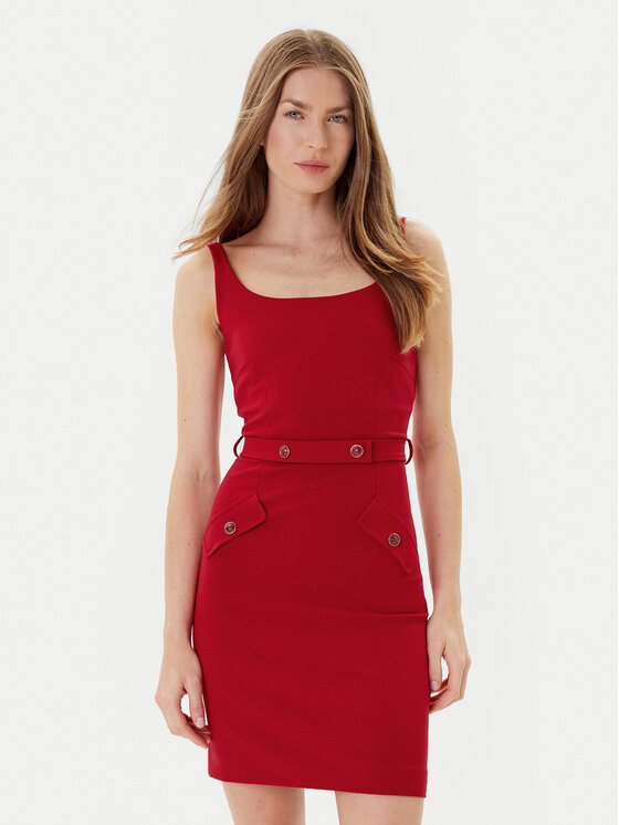 Marciano Guess Sukienka 177067 Czerwony Classic Fit