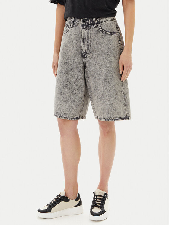 Volcom Szorty jeansowe Beeggy B2012504 Szary jasny Baggy Fit