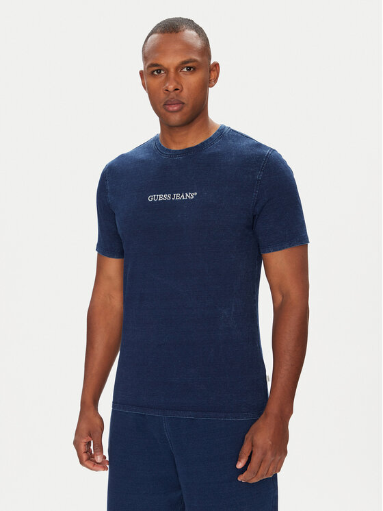 Guess Jeans T-Shirt M5YI34 KCTG1 Niebieski Slim Fit